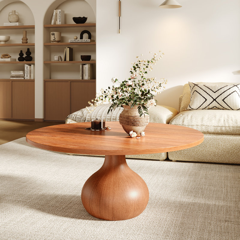 Petite table basse en bois massif Jackline, Bois massif, Brun bois brun, H 18,23 po x L 39,37 po x l 39,37 po
