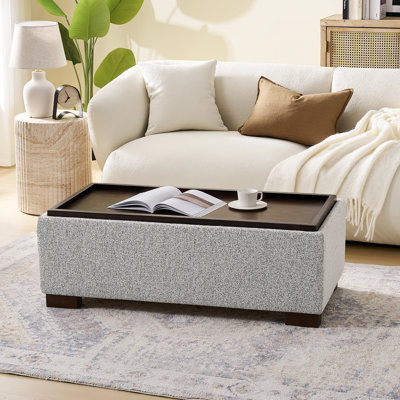 Repose-pieds de rangement l 44 po avec plateau réversible en bois