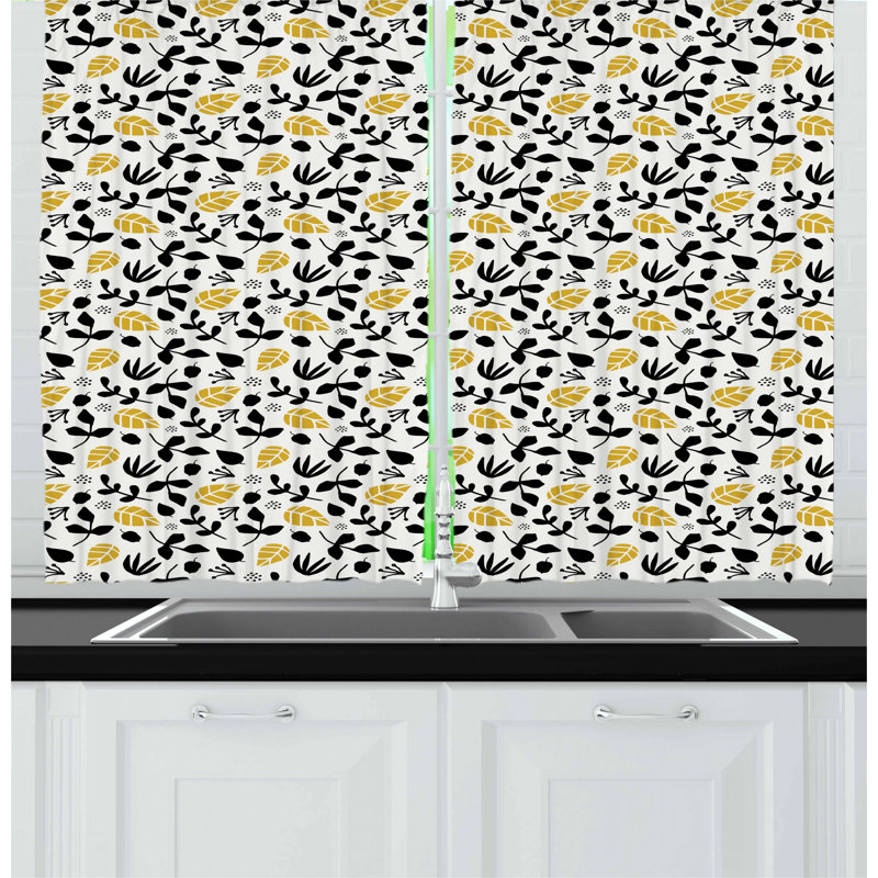 Floral Tailored Kitchen Curtain
