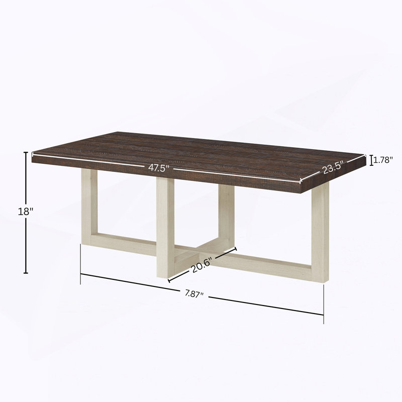 Table basse contemporaine, Noyer / Blanc