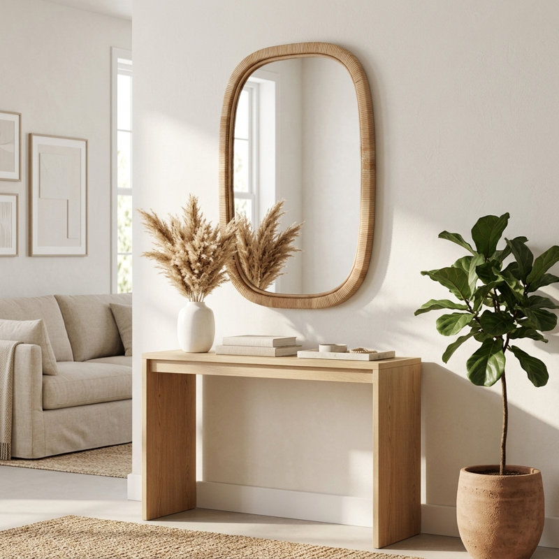 Glendive Boho Woven Wall Mirror