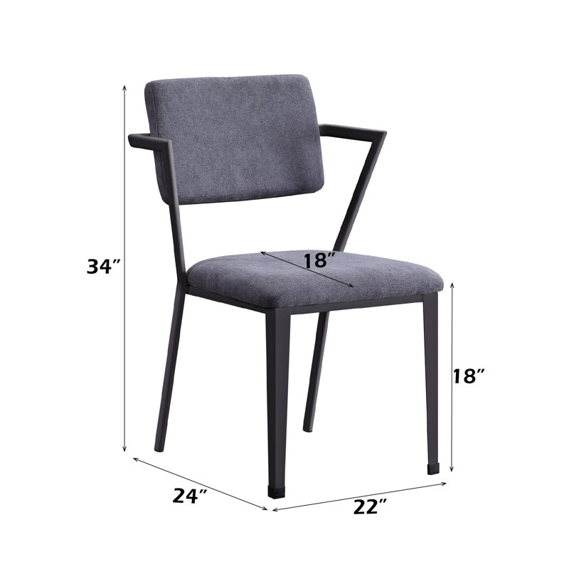 Chaise de salle à manger 2 places avec dossier rembourré et pieds en métal Cargo