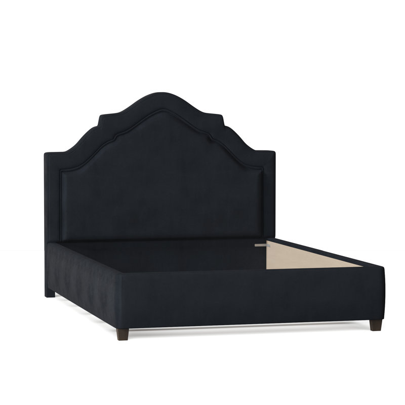 Sheila Upholstered Bed, Queen, Bella Ocean Performance Velvet, Brown Mahogany