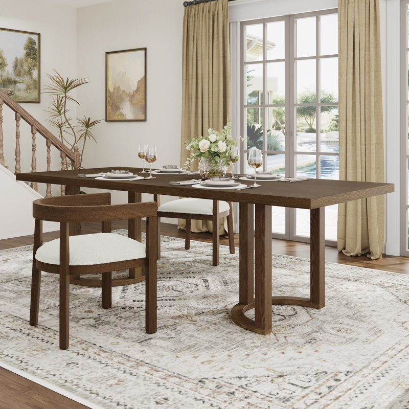 Harlan Rectangular Dining Table, Walnut, 30" H x 95" L x 39" W