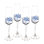 Spode Blue Italian Champagne Flute S/4 8 Oz