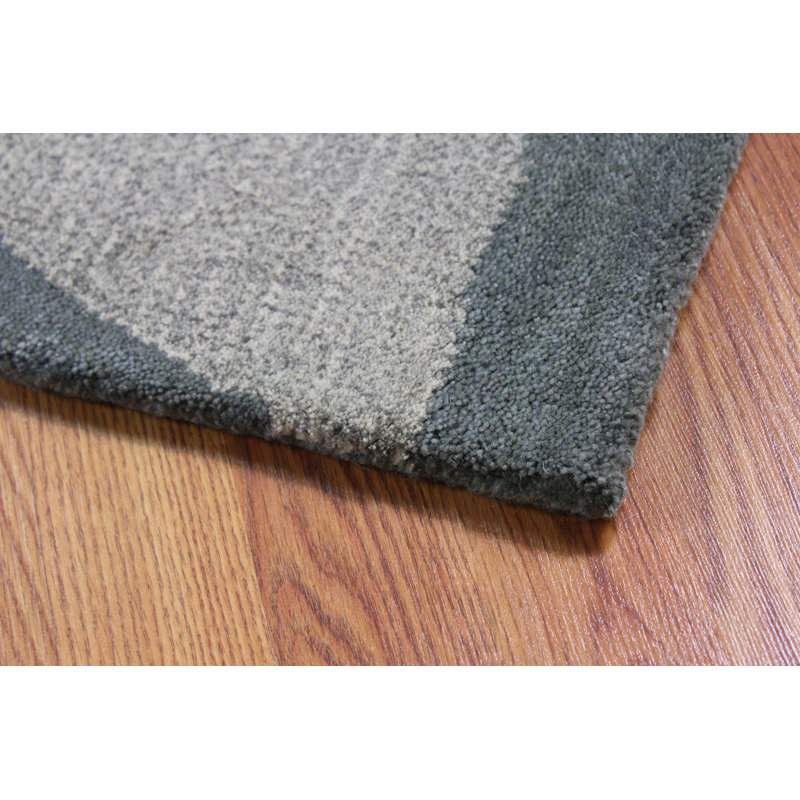 Tapis gris en laine touffeté à la main Ilford, Rectangle 4 pi x 6 pi