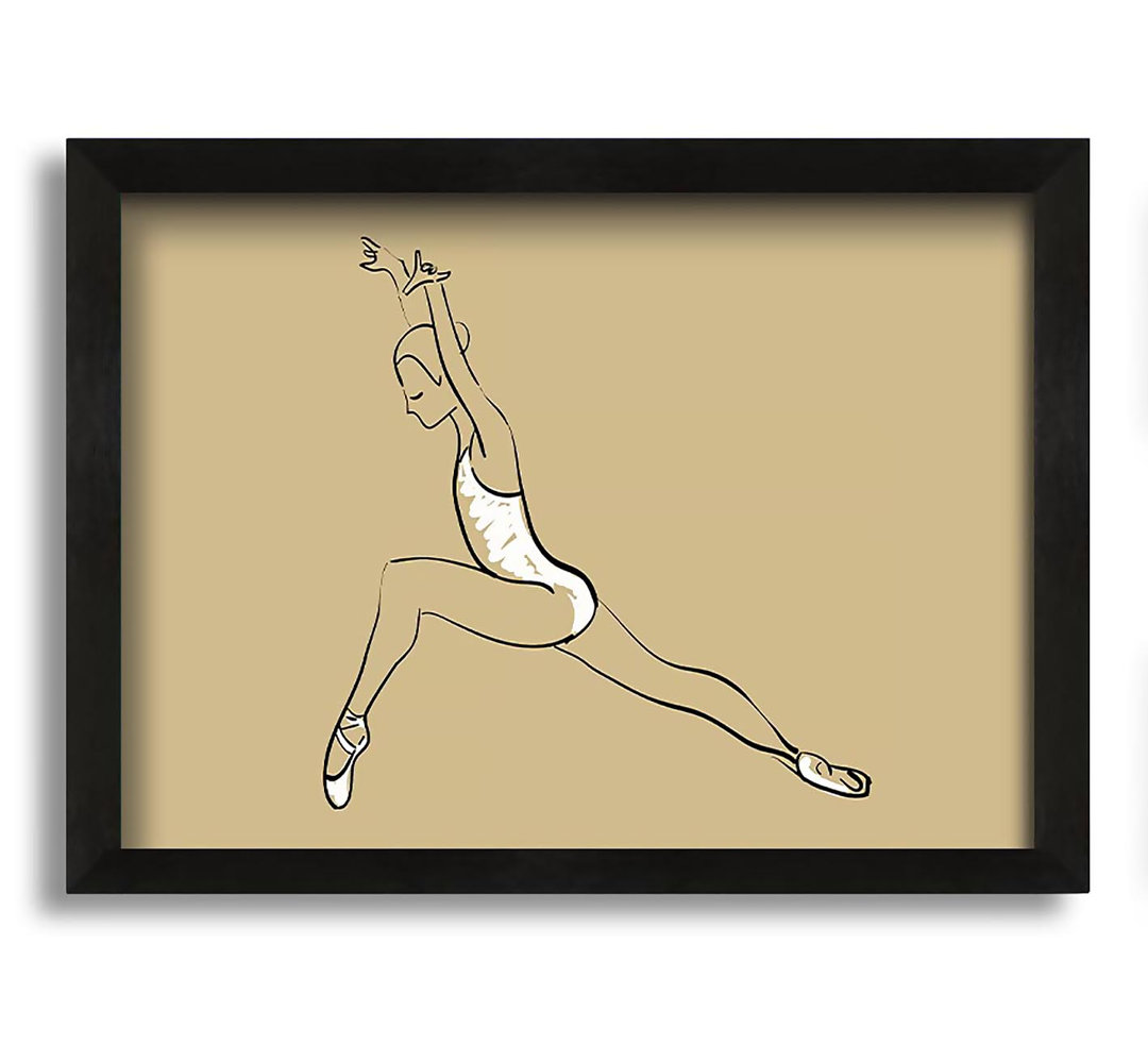 Gerahmtes Leinwandbild Beige White Ballerina 5