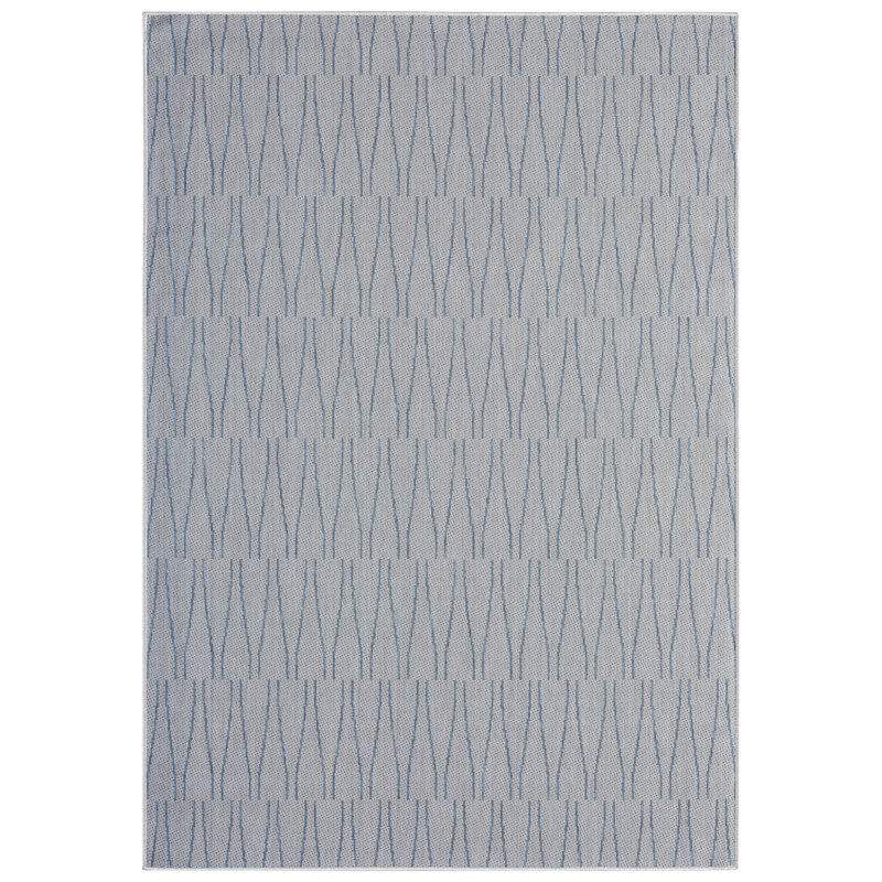 Nicole Miller New York Patio Country Willow Geometric Indoor/Outdoor Area Rug, Blue/Gray, Rectangle 7'9" x 10'2"