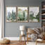 «Woodland Forest Landscape», œuvre d'art de pin vert naturel, peinture murale de salon moderne et rustique, ensemble de 3 impressions sur toile encadrées, "16" x 24 "x 3 pièces, 24" x 36 "x 3 pièces, 20" x 60 "x 3 pièces-73227804-73227799