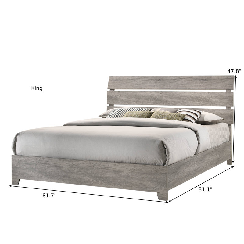 Ensemble de chambre avec lit plateforme 3 pièces Euree, Très grand