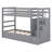 Twin Over Twin Bunk Bed With Trundle, Solid Wood Bunk Bed With 4 Storage Drawers, Staircase And Safety Guard Rail-1191462258