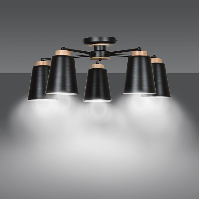 Neville Semi Flush Mount, Black