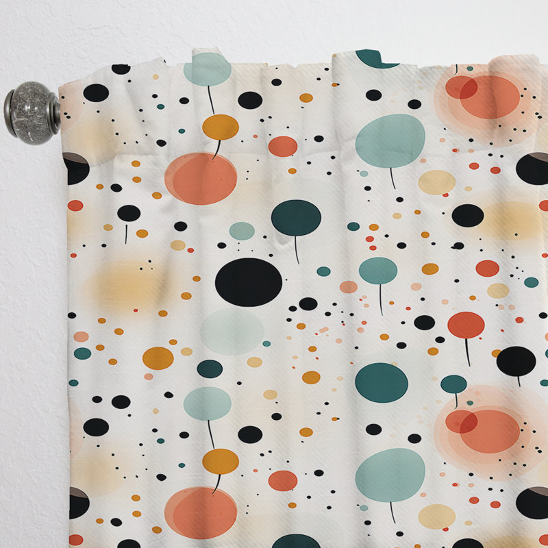 Scandinavian Simplicity Polka Dots Pattern - Abstract Curtain - Velvet Room Darkening - 1 Panel, 52" W x 95" L