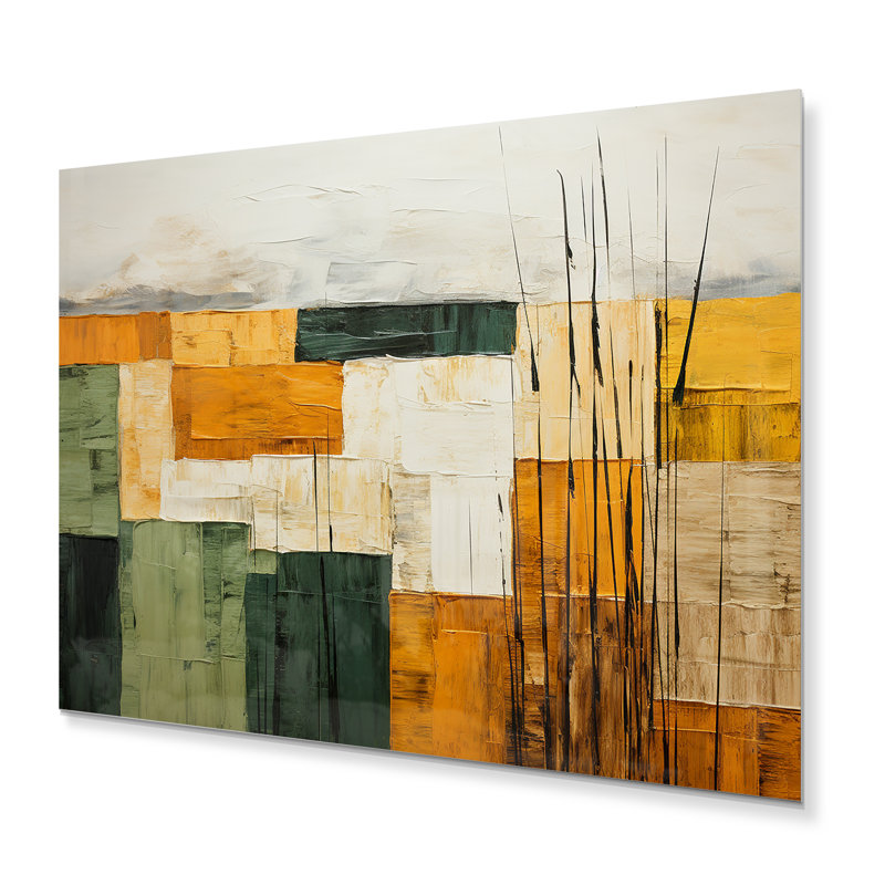 «Cubism Geometric Plains I - Cubism», reproduction d'art en métal, H 16 po x l 32 po x P 1 po