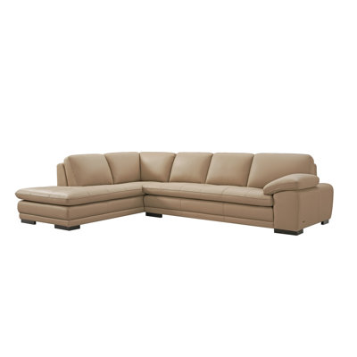 124" Wide Leather Match Sofa & Chaise