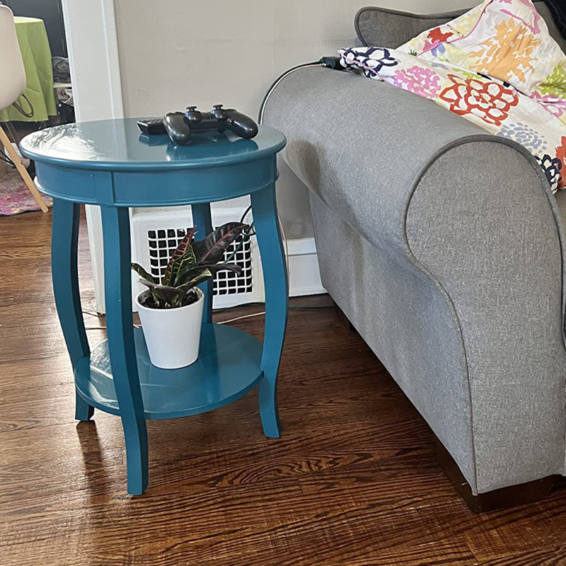 Table de bout avec rangement Kristian, Bleu sarcelle