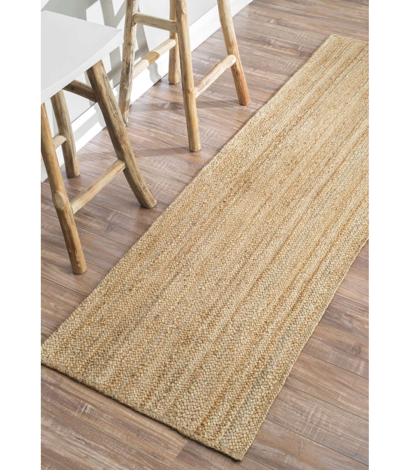 Natural Hand-Woven Jute Rug, Runner 2'6" x 8'