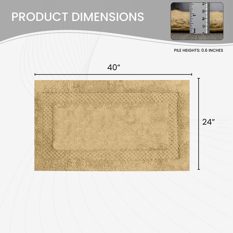 Tapis pour salle de bain 100% coton Classy Bathmat, Lin, l 24 po x L 40 po