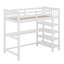 Lit mezzanine simple avec tablettes de rangement et bureau sous le lit