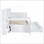 Lit de jour simple en bois de pin avec 3 tiroirs, bureau intégré Ports USB - Blanc-2122766836-2122766839