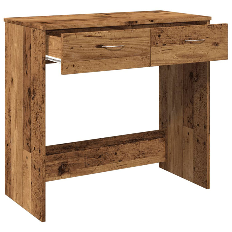 Alixandrea Desk Workstation Corner Office Table Computer Desk Engineered Wood, Old wood