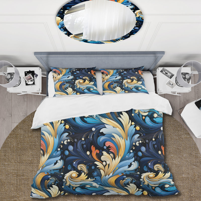 Literie Futuristic Fusion Paisley Pattern III, Housse de couette simple + 1 taie décorative stan