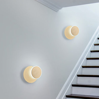 Ensemble de deux appliques murales modernes en acrylique blanc à DEL avec lumière à intensité variable 6 000 K 5 W pour le salon, la chambre et le couloir
