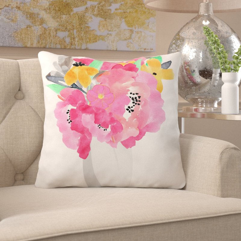 Coussin décoratif aquarelle Pete, Microsuède, Intérieur
