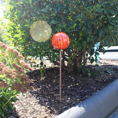 Echo Valley 3763 Lunalite 6in Lollipop Globe Stake red – Illuminated Garden Light, Decorative Outdoor Landscape Accent