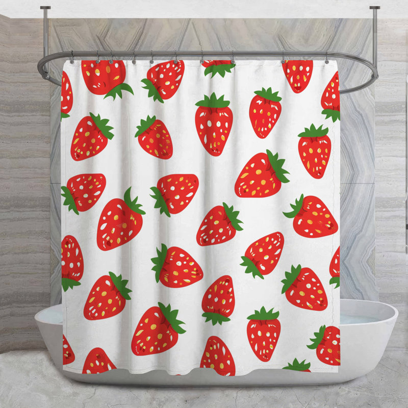 Rideau de douche Strawberry, H 73 po x l 70 po