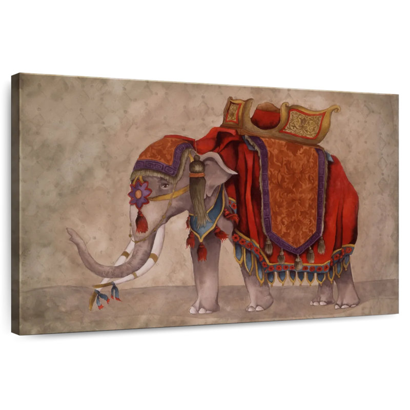 Éléphants de cérémonie I, H 16 po x l 24 po