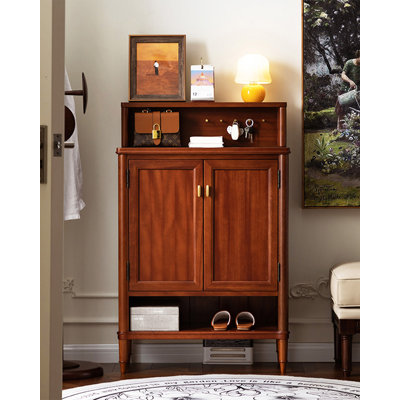 American-Style Solid Wood Light Luxury Entrance Shoe Cabinet