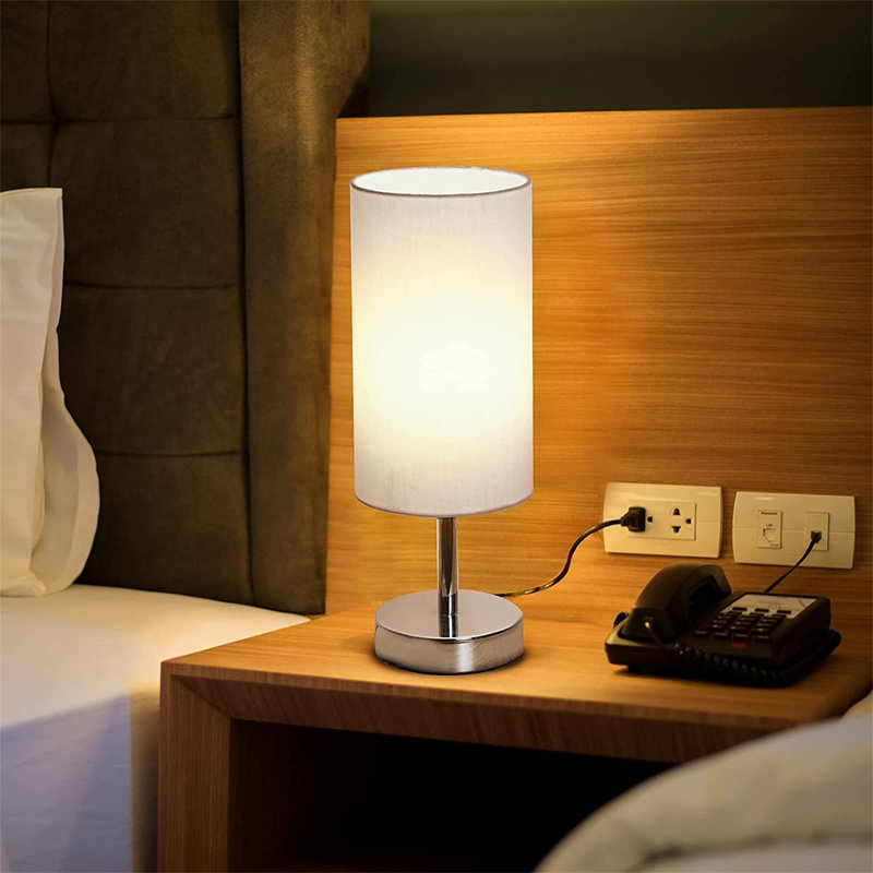 Metal Table Lamp, Flaxen, Brown