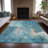 Machine Washable Indoor/Outdoor Xhevrie Blue Rug-111829026