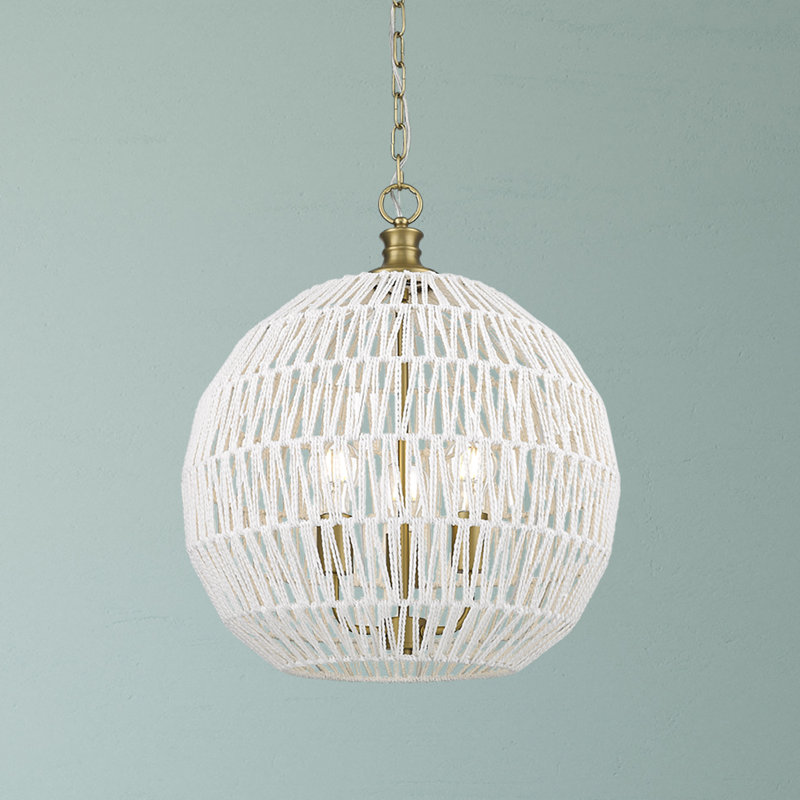 Luminaire suspendu sphérique à 3 lumières Merritt, Bronze champagne brossé