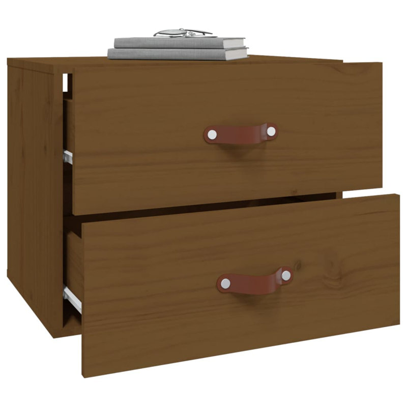 Uckfield 50cm W Solid Wood Bedside Table, Brown