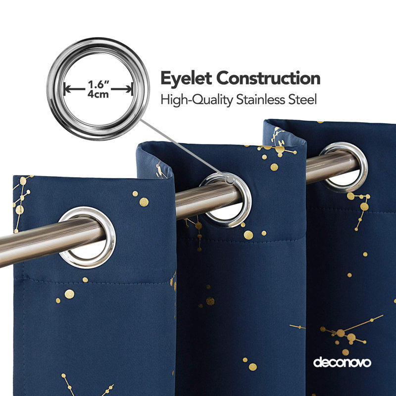 Blackout Curtain Pair, 55cm Width x 290cm Drop