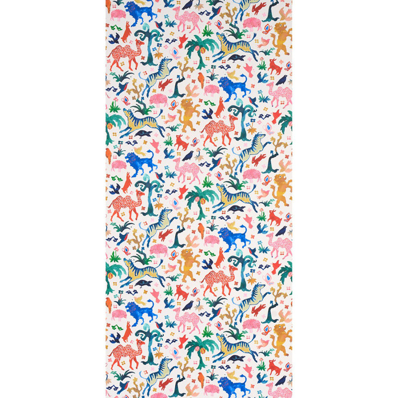 Papier peint Schumacher x Happy Menocal Beasts, Ivoire