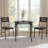 Industrial 3-Piece Dining Table Set for 2, Cushioned Chairs, Spiral Legs, Kitchen & Dining, Brown-1186193435-1186193432-1186193427