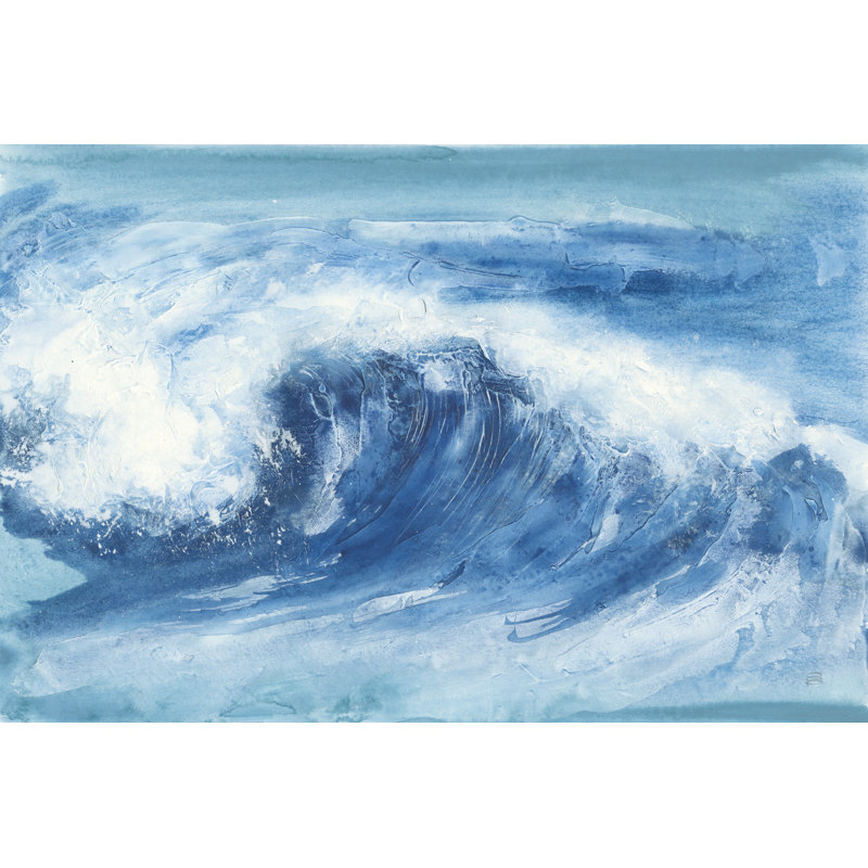 In The Blue II by Chris Paschke - Painting Print, 81cm H x 122cm W, Black Floater Framed