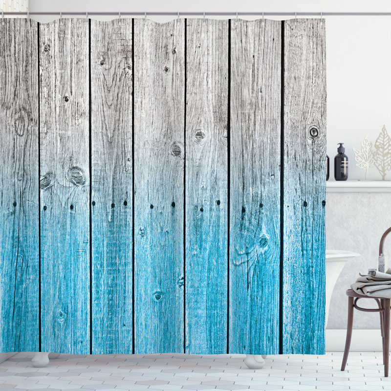 Shower Curtain with Hooks Included, 69"H x 70"W, Sky Blue