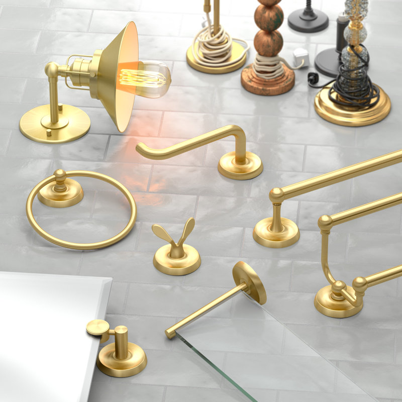 Modern Farmhouse 1 - Light Armed Sconce | Wall Mount 1-Light Metal Sconce, Brushed Brass