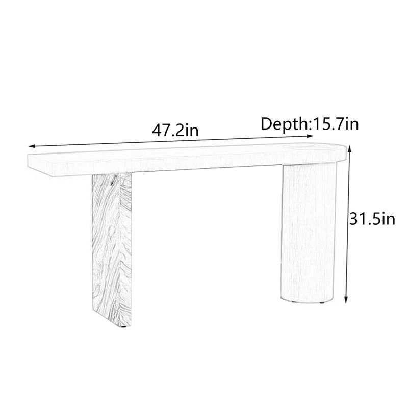 Console Simple Modern, H 31,5 po x l 47,2 po x P 15,7 po