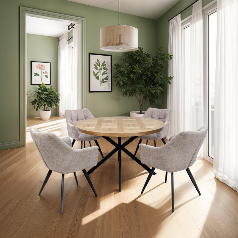 POPPY FABRIC DINING CHAIR, Cream
