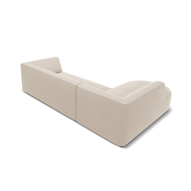 Adoraim 4 Seater Velvet Sofa & Chaise, Left Hand Facing, Beige