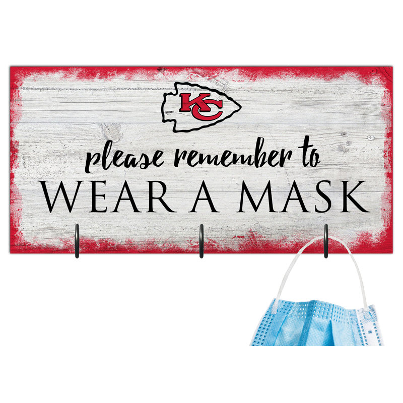 3 - Hook Wall Mounted Coat Rack, Kansas City Chiefs