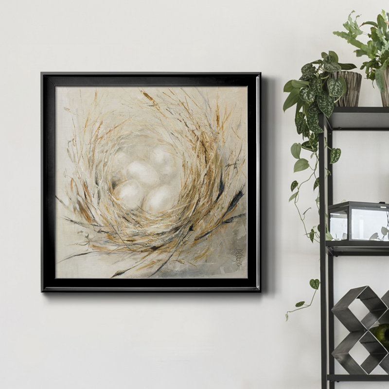 «Nest with Pale Eggs», reproduction d'art sur toile encadrée, Noyer, H 17,5 po x l 17,5 po x P 1,5 po