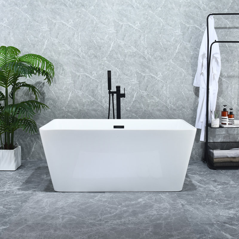 51.2'' White Acrylic Freestanding Soaking Bathtub