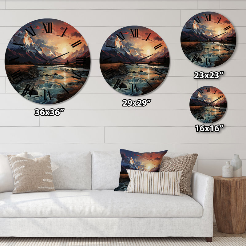 Horloge murale en bois massif Napeague, Très grand