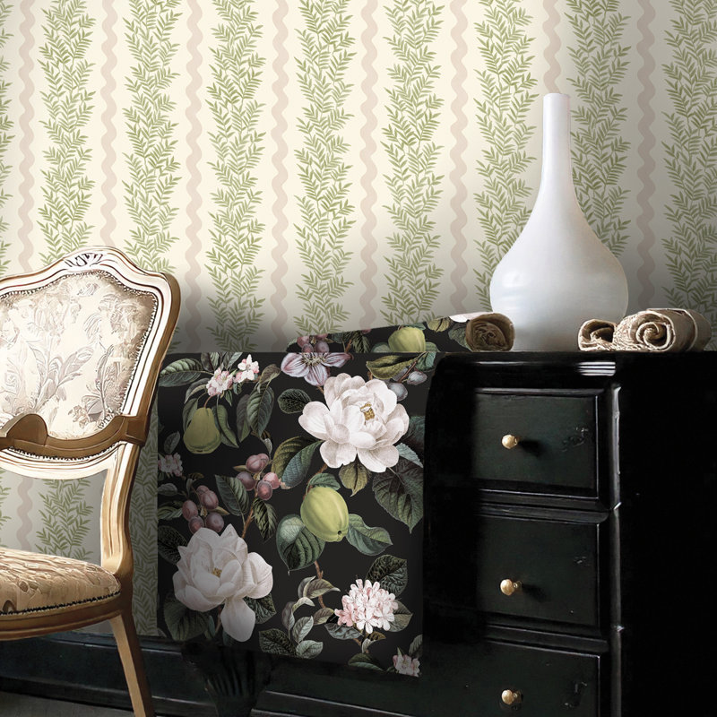 Foliage Stripe Neutral, Pink Cream